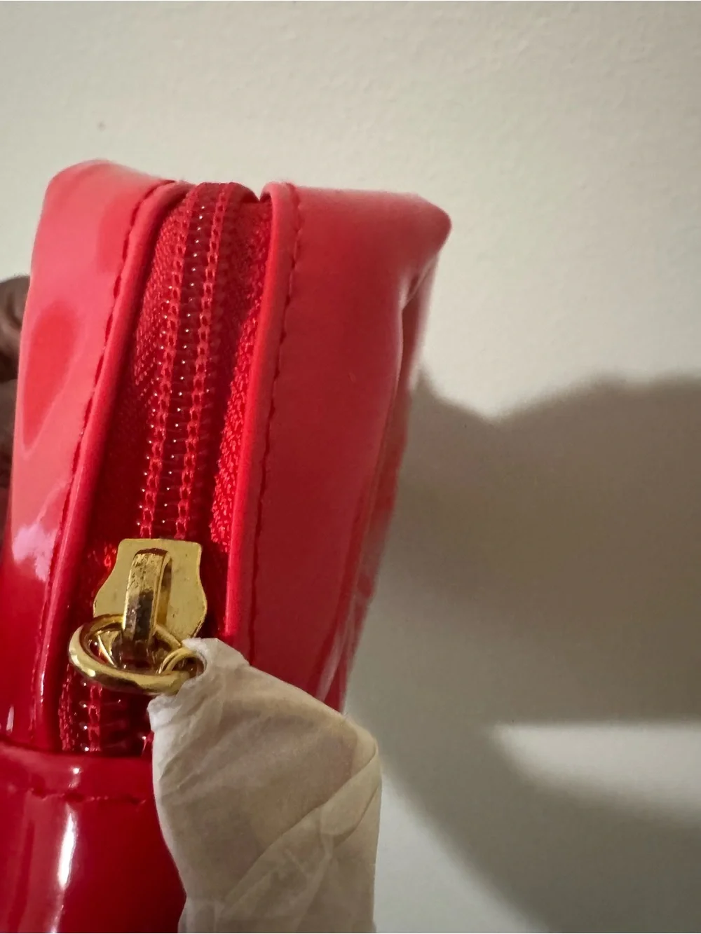 Christian Lacroix Rouge Red Patent Cosmetic Makeup Bag Travel Pouch for Avon